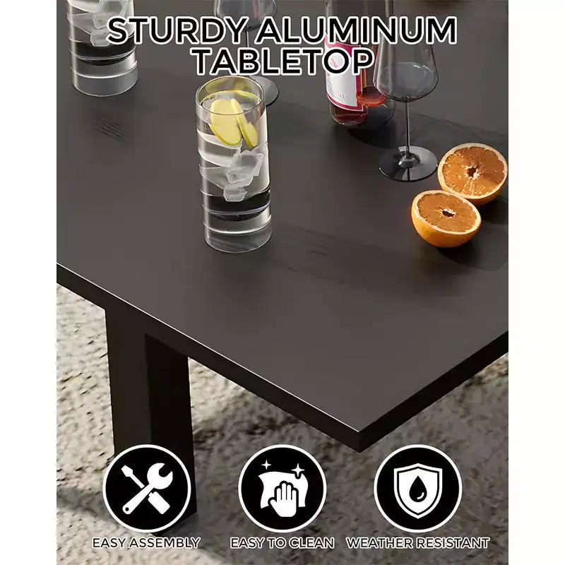 Juego de mesa de comedor extensible para exteriores para 4-6 personas, mesa de patio de 80-160 cm, estructura de aluminio
