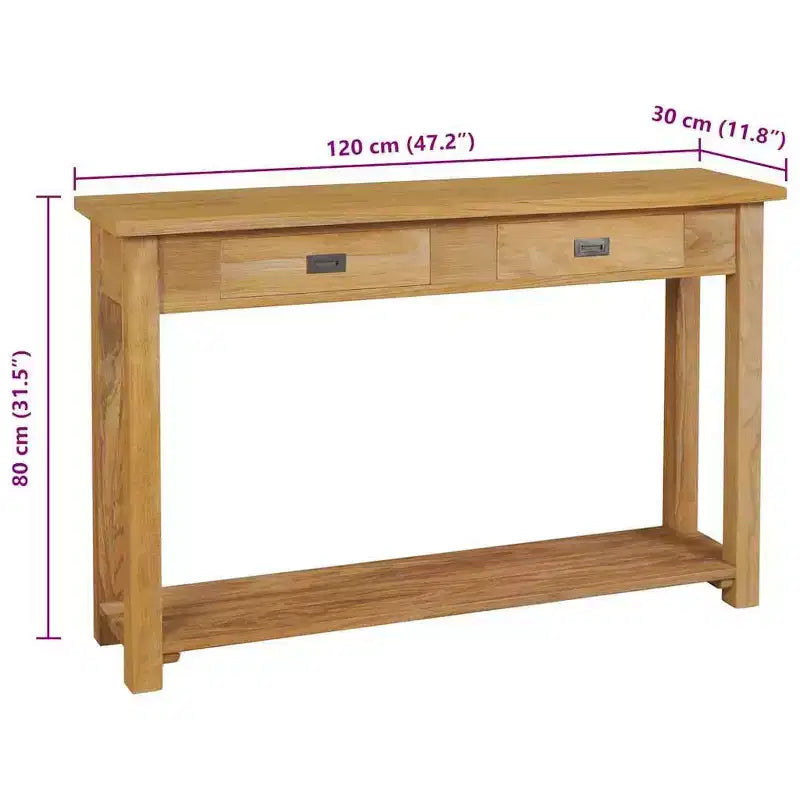 Mesa Consola Madera Natural Teca Maciza
