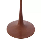 Mesa de comedor redonda con tablero de MDF y base de pedestal de acero color cerezo, mesa auxiliar moderna para cocina, comedor y espacios pequeños
