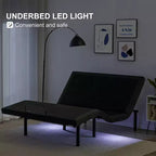 Base de cama ajustable, Elevación de cabeza y pies, Altura de patas ajustable, Cama de gravedad cero, Memoria de posición preestablecida, Tamaño Twin XL/Full/Queen