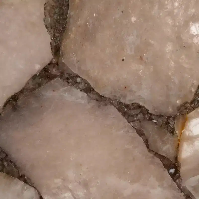 Mesa auxiliar para bebidas de piedra - Dorado/Blanco