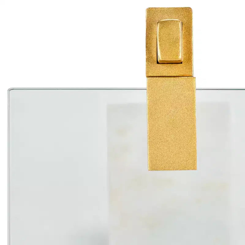 Mesa Auxiliar de Bebidas con Base de Mármol - Blanco/Dorado