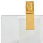 Mesa Auxiliar de Bebidas con Base de Mármol - Blanco/Dorado
