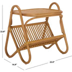 Mesa auxiliar revistero de ratán - Natural