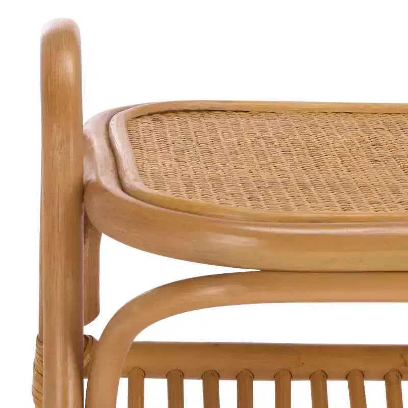 Mesa auxiliar revistero de ratán - Natural