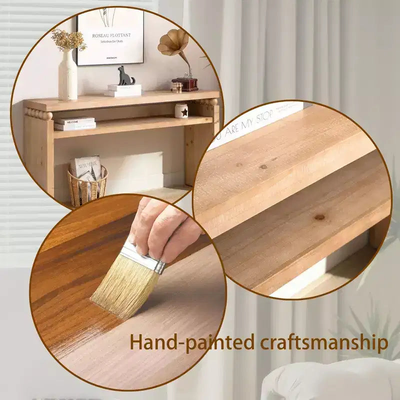 Mesa consola de madera estilo casa de campo moderna de 59 pulgadas