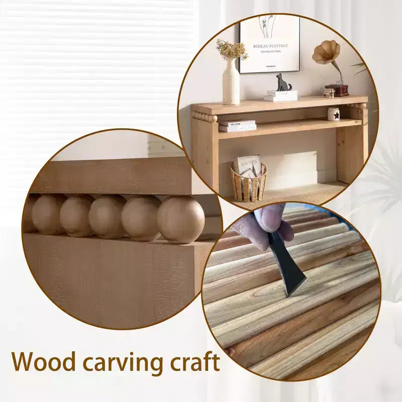 Mesa consola de madera estilo casa de campo moderna de 59 pulgadas