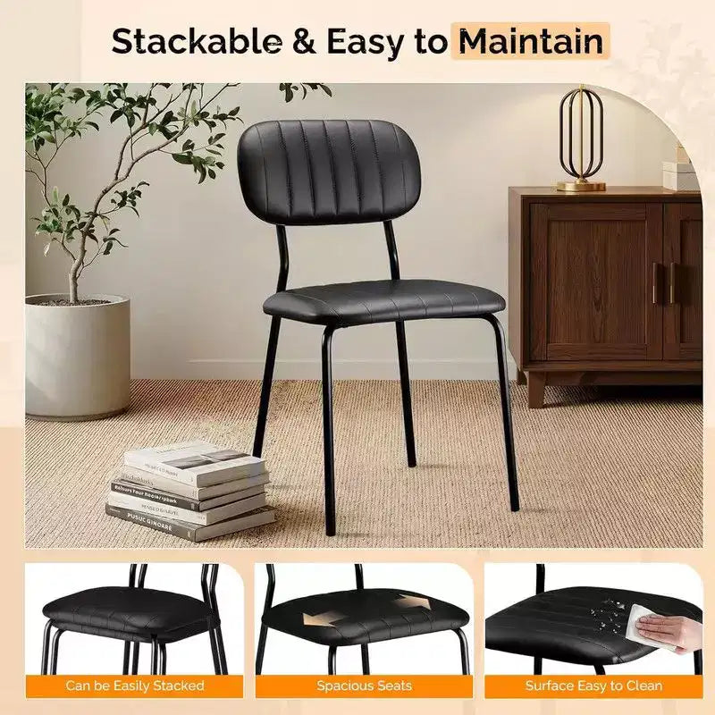 Silla apilable tapizada