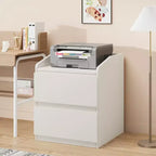 Mesa de Noche con 2 Cajones, Mesa Auxiliar Moderna de 60 cm, Mesita de N Noche con 2 Cajones de Almacenamiento, Diseño sin Tiradores para Dormitorio y Sala de Estar