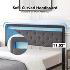 Base de cama tapizada de tamaño matrimonial con cajones de almacenamiento y cabecera capitoné, base de colchón con soporte de listones de madera resistentes, no requiere somier