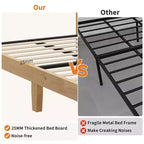 Estructura de cama bohemia de ratán  Cabecero de ratán natural, luces LED, resistentes lamas de madera silenciosas, sin ruido, no necesita somier  Muebles de dormitorio