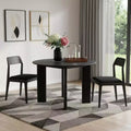 Mesa de comedor de madera maciza negra de 42 pulgadas con tapa redonda