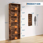 Estantería alta de 6 baldas, librería de madera de 161,5 cm de alto con estilo rústico industrial, organizador de almacenamiento de 6 niveles para sala de estar, dormitorio, biblioteca