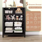 Cómoda Moderna de 5 Cajones para Dormitorio, Cajonera Alta de Madera, Amplio Organizador de Almacenamiento, Cajones para Recibidor, Pasillo, Armario, Habitación Infantil, Oficina en Casa