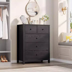 Cómoda Moderna de 5 Cajones para Dormitorio, Cajonera Alta de Madera, Amplio Organizador de Almacenamiento, Cajones para Recibidor, Pasillo, Armario, Habitación Infantil, Oficina en Casa