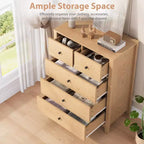 Cómoda Moderna de 5 Cajones para Dormitorio, Cajonera Alta de Madera, Amplio Organizador de Almacenamiento, Cajones para Recibidor, Pasillo, Armario, Habitación Infantil, Oficina en Casa