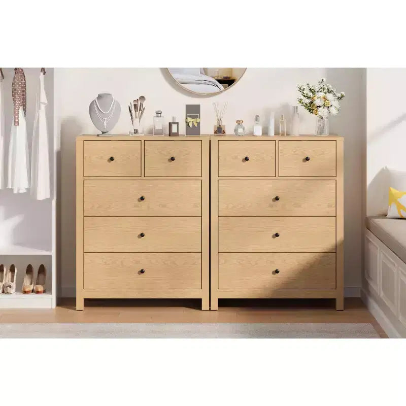 Cómoda Moderna de 5 Cajones para Dormitorio, Cajonera Alta de Madera, Amplio Organizador de Almacenamiento, Cajones para Recibidor, Pasillo, Armario, Habitación Infantil, Oficina en Casa