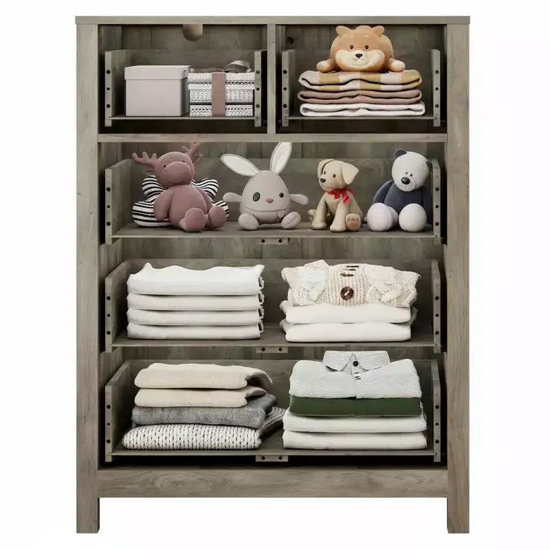 Cómoda Moderna de 5 Cajones para Dormitorio, Cajonera Alta de Madera, Amplio Organizador de Almacenamiento, Cajones para Recibidor, Pasillo, Armario, Habitación Infantil, Oficina en Casa