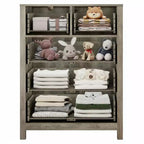 Cómoda Moderna de 5 Cajones para Dormitorio, Cajonera Alta de Madera, Amplio Organizador de Almacenamiento, Cajones para Recibidor, Pasillo, Armario, Habitación Infantil, Oficina en Casa