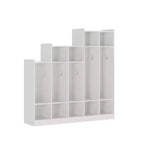 Casillero de Madera de 5 Secciones para Niños - 9 Compartimentos de Almacenamiento, 10 Ganchos - Organizador para Guardería, Jardín de Infancia, Hogar, Habitación de Bebés, Escuela