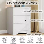 Cómoda alta de madera con 3 cajones, cómoda moderna, almacenamiento profundo, armario grande con tapa ancha para dormitorio, sala de estar, pasillo, habitación de niños