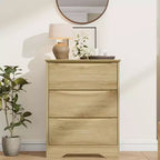 Cómoda alta de madera con 3 cajones, cómoda moderna, almacenamiento profundo, armario grande con tapa ancha para dormitorio, sala de estar, pasillo, habitación de niños
