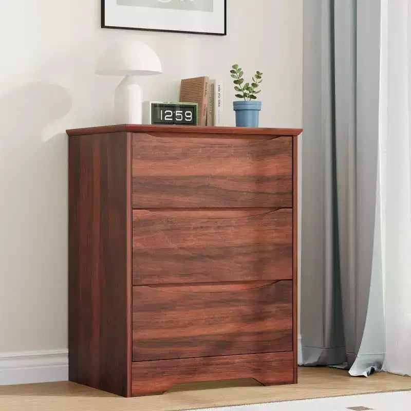 Cómoda alta de madera con 3 cajones, cómoda moderna, almacenamiento profundo, armario grande con tapa ancha para dormitorio, sala de estar, pasillo, habitación de niños