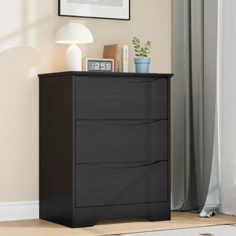 Cómoda alta de madera con 3 cajones, cómoda moderna, almacenamiento profundo, armario grande con tapa ancha para dormitorio, sala de estar, pasillo, habitación de niños