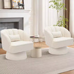 Sillón Giratorio - Sillón moderno tapizado en terciopelo con respaldo a rayas y acolchado de felpa, sillón redondo para sala de estar, dormitorio