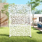 Pantalla de panel de privacidad natural para exteriores, blanca, 72x47, divisor plegable natural para patio trasero y jardín