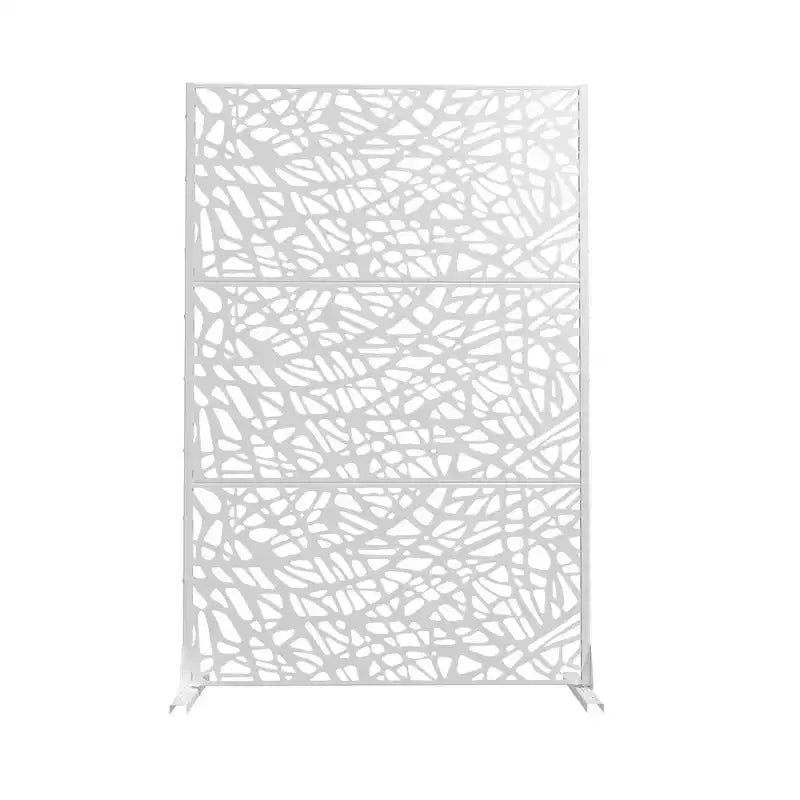 Pantalla de panel de privacidad natural para exteriores, blanca, 72x47, divisor plegable natural para patio trasero y jardín