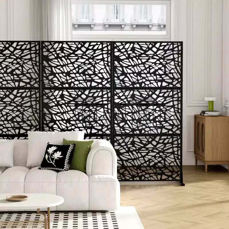 Pantalla de panel de privacidad natural para exteriores, blanca, 72x47, divisor plegable natural para patio trasero y jardín