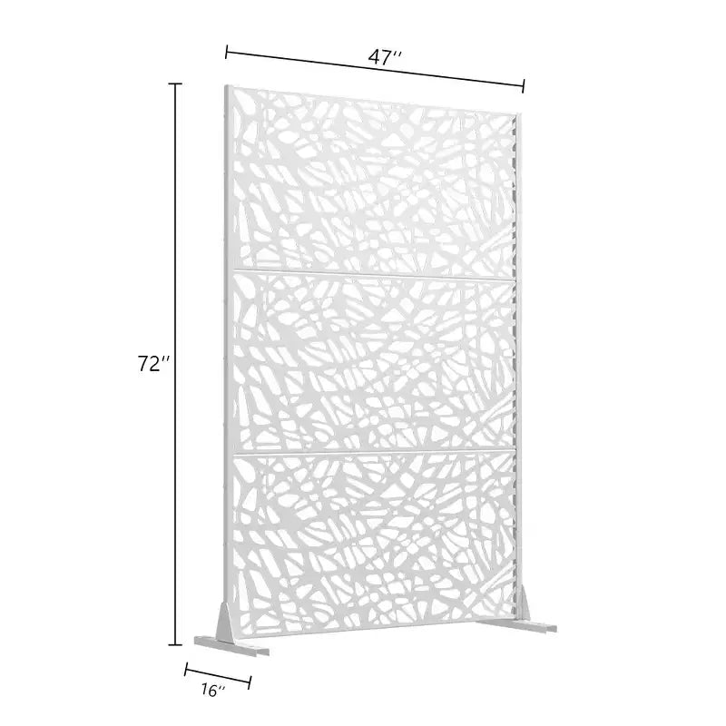 Pantalla de panel de privacidad natural para exteriores, blanca, 72x47, divisor plegable natural para patio trasero y jardín
