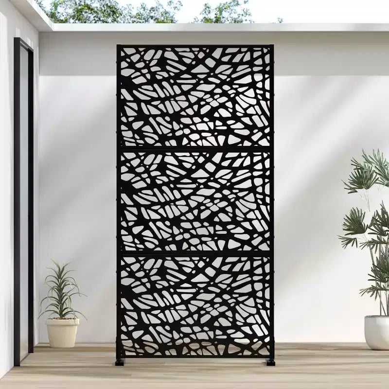 Pantalla de panel de privacidad natural para exteriores, blanca, 72x47, divisor plegable natural para patio trasero y jardín