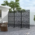 MAYEERTY 72x47 White Outdoor Natural Privacy Panel Screen, 3 Piece Set Natural Folding Divider for Backyard and Garden