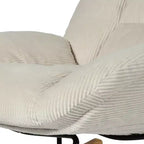Mecedora tapizada en pana, mecedora de tela, beige