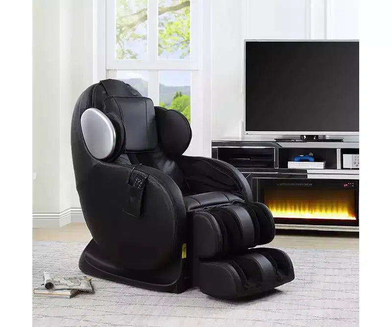 Sillón reclinable auxiliar de piel sintética negra