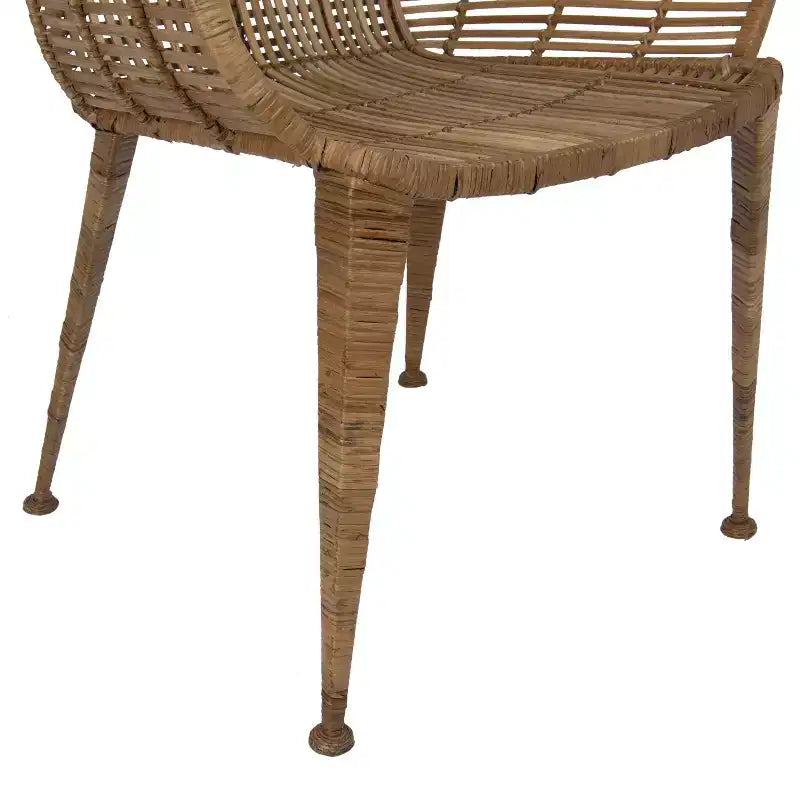 Sillón de ratán natural: Estructura de hierro forjado, no requiere montaje, limpiar con paño seco, uso para adultos