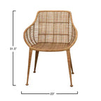 Sillón de ratán natural: Estructura de hierro forjado, no requiere montaje, limpiar con paño seco, uso para adultos