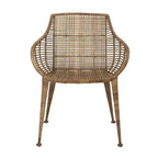 Sillón de ratán natural: Estructura de hierro forjado, no requiere montaje, limpiar con paño seco, uso para adultos