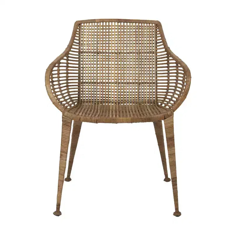 Sillón de ratán natural: Estructura de hierro forjado, no requiere montaje, limpiar con paño seco, uso para adultos
