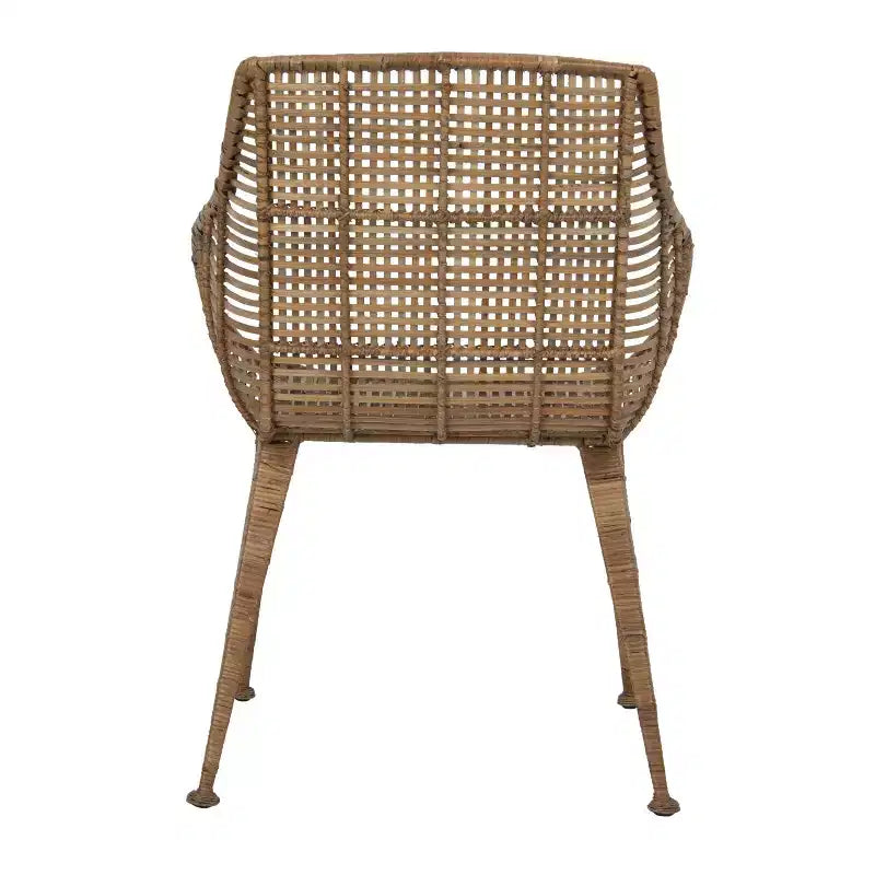 Sillón de ratán natural: Estructura de hierro forjado, no requiere montaje, limpiar con paño seco, uso para adultos