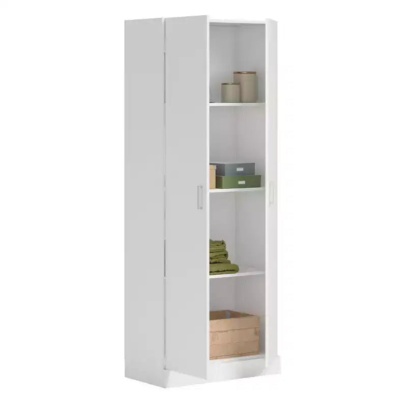 Armario de almacenamiento de 2 puertas blanco
