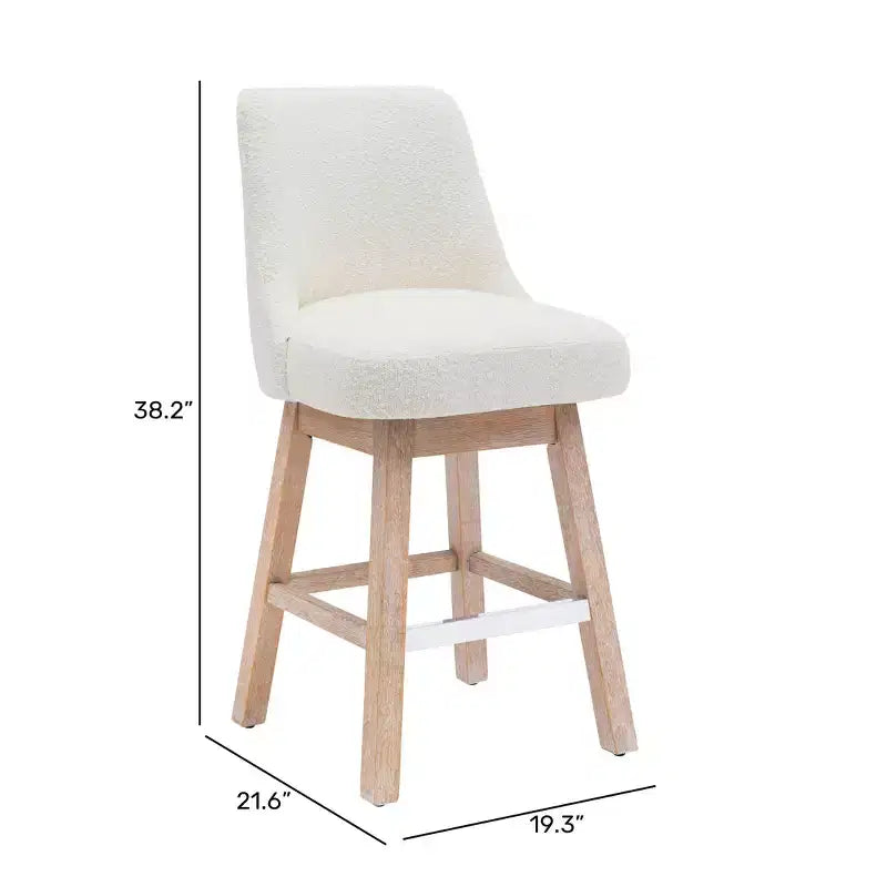 Taburete de bar tapizado giratorio de 26 pulgadas de altura para mostrador, naranja óxido