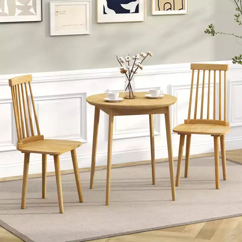 Sillas de comedor con respaldo alto de husillo natural
