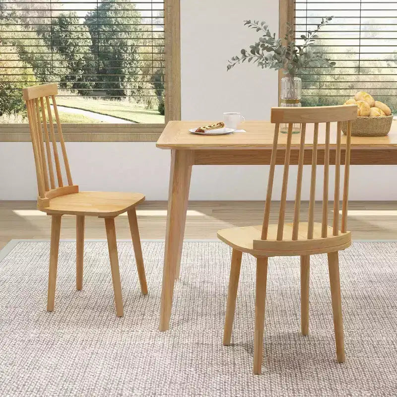 Sillas de comedor con respaldo alto de husillo natural