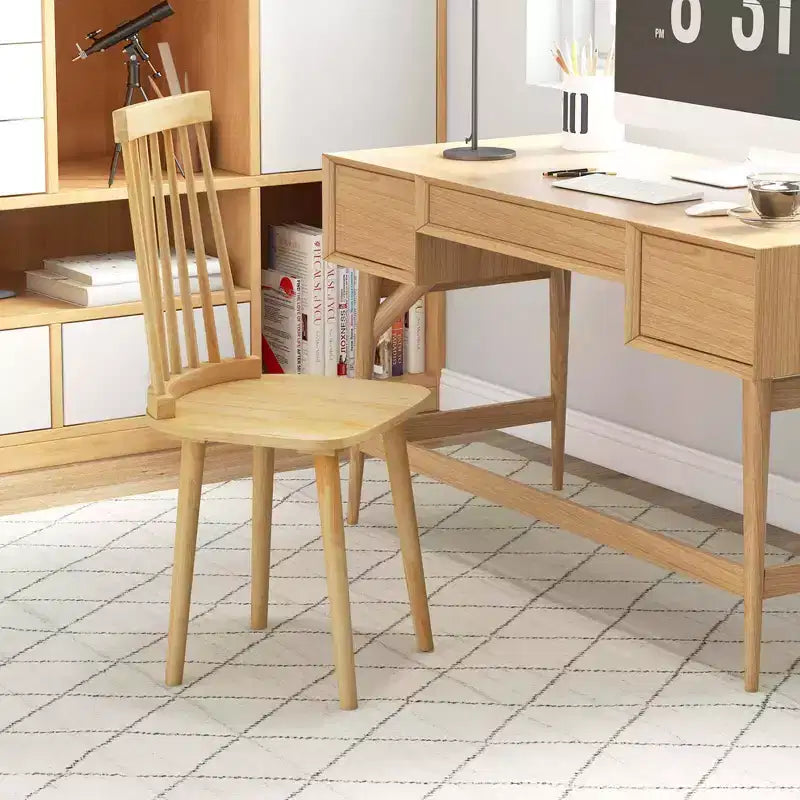 Sillas de comedor con respaldo alto de husillo natural
