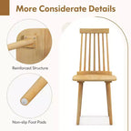 Sillas de comedor con respaldo alto de husillo natural