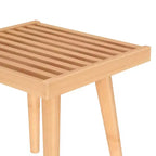 Banco cuadrado de madera maciza de mediados de siglo – Acento versátil para dormitorio, recibidor y sala de estar