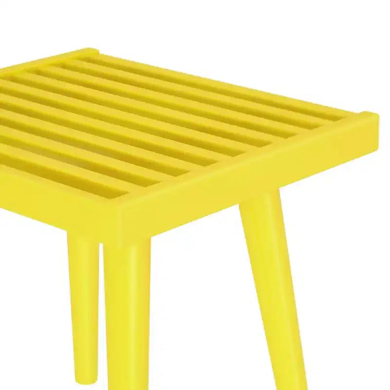 Banco cuadrado de madera maciza de mediados de siglo – Acento versátil para dormitorio, recibidor y sala de estar
